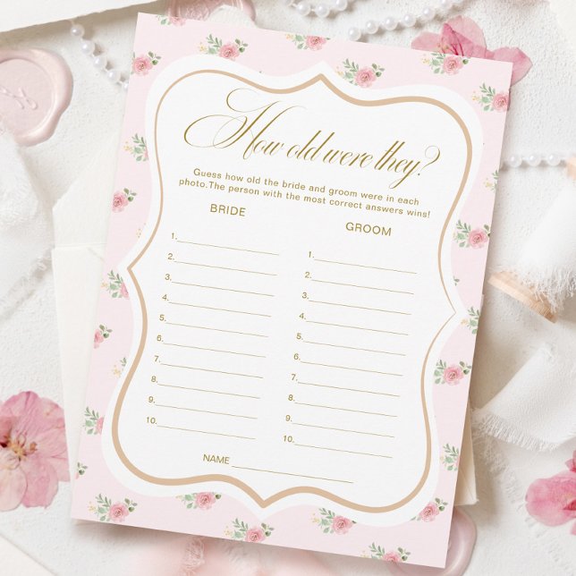 Bridal Tea Party Guess the Age Game Card (Creator Uploaded)