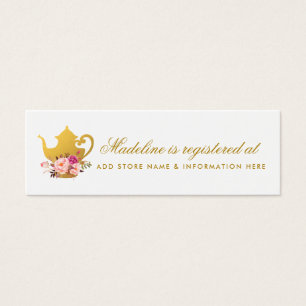 Bridal Tea Party Pink Gold Registry Insert Card