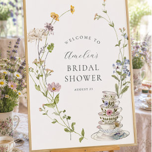 Bridal Tea Party Wedding Shower Welcome Poster