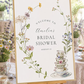 Bridal Tea Party Wedding Shower Welcome Poster