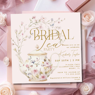 Bridal Tea Party Wildflowers Bridal Shower Invitation