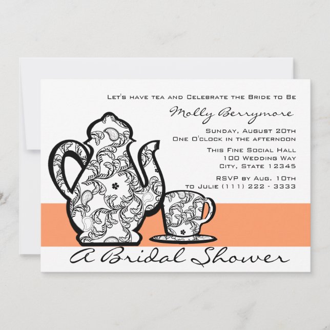 Bridal Tea with Changeable Colour Invitation (Front)