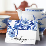 Bridal Thank You Note Blue Chinoiserie Bird Floral<br><div class="desc">Wedding and Bridal Shower thank you note cards can be personalised with your new name, contact information or any message you desire. Hand painted watercolor Blue Asian Influence Floral Chinoiserie design has a complete collection available here (copy and paste link into browser): https://bit.ly/2DS0gN6 Features a hand painted acrylic watercolor design...</div>