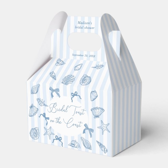 Bridal Toast On The Coast Seashells Bridal Shower Favour Box (Front Side)