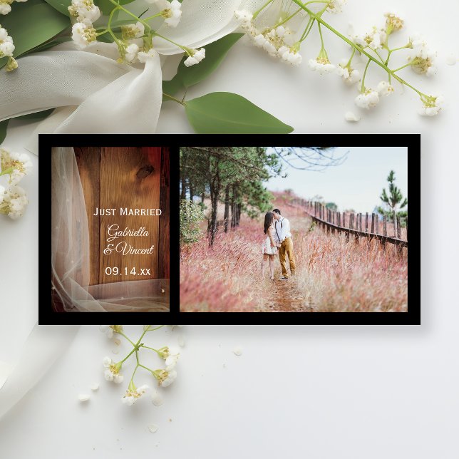 Bridal Veil and Barn Wood Country Just Married Announcement (Creator Uploaded)