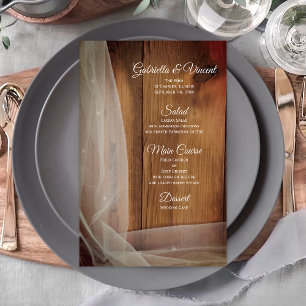 Bridal Veil and Barn Wood Country Wedding Menu