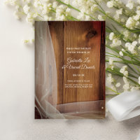 Bridal Veil Barn Wood Country Wedding Save Date