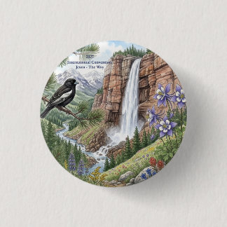 Bridal Veil Falls 3 Cm Round Badge