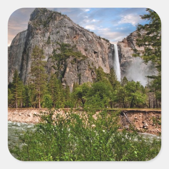 Bridal Veil Falls Square Sticker (Front)