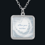 Bridal Veil Silver Plated Necklace<br><div class="desc">Romantic white bridal veil in the shape of heart.  Perfect for anniversary,  wedding,  and any love related events.</div>