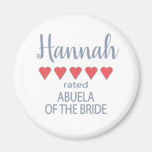 Bridal & Wedding Party 5 Heart Abuela of Bride Magnet