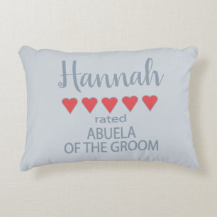 Bridal & Wedding Party 5 Heart Abuela of Groom Decorative Cushion