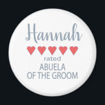 Bridal & Wedding Party 5 Heart Abuela of Groom Magnet<br><div class="desc">Members of the bridal party and wedding party will feel loved and appreciated with a “five heart” gift made especially for them. Love is what it’s all about. Whether it’s a hometown wedding or destination wedding the personalised items will be sure to bring smiles along the way. The customisable t-shirts...</div>