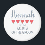 Bridal & Wedding Party 5 Heart Abuela of Groom Magnet<br><div class="desc">Members of the bridal party and wedding party will feel loved and appreciated with a “five heart” gift made especially for them. Love is what it’s all about. Whether it’s a hometown wedding or destination wedding the personalised items will be sure to bring smiles along the way. The customisable t-shirts...</div>