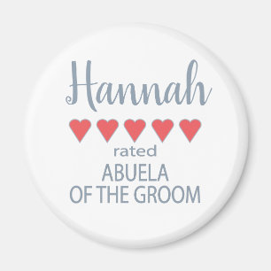 Bridal & Wedding Party 5 Heart Abuela of Groom Magnet