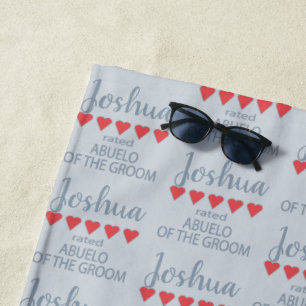 Bridal & Wedding Party 5 Heart Abuelo of Groom Beach Towel