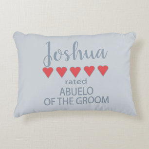 Bridal & Wedding Party 5 Heart Abuelo of Groom Decorative Cushion