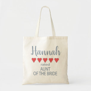 Bridal & Wedding Party 5 Heart Aunt of Bride Tote Bag