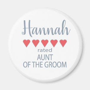 Bridal & Wedding Party 5 Heart Aunt of Groom Magnet