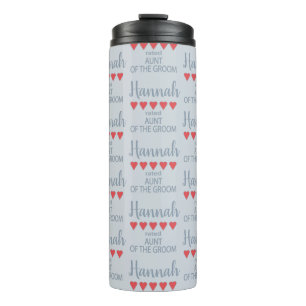 Bridal & Wedding Party 5 Heart Aunt of Groom Thermal Tumbler