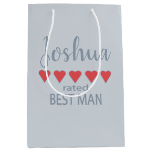 Bridal & Wedding Party 5 Heart Best Man Medium Gift Bag