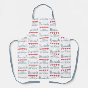 Bridal & Wedding Party 5 Heart Best Woman Apron