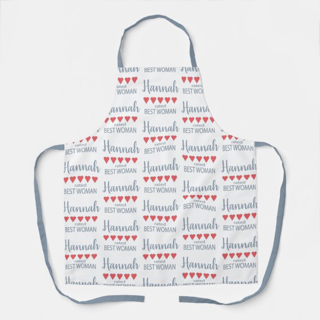 Bridal & Wedding Party 5 Heart Best Woman Apron (Front)