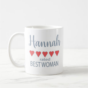 Bridal & Wedding Party 5 Heart Best Woman Coffee Mug