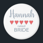 Bridal & Wedding Party 5 Heart Bride Magnet<br><div class="desc">Members of the bridal party and wedding party will feel loved and appreciated with a “five heart” gift made especially for them. Love is what it’s all about. Whether it’s a hometown wedding or destination wedding the personalised items will be sure to bring smiles along the way. The customisable t-shirts...</div>