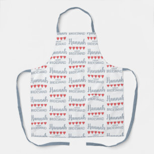 Bridal & Wedding Party 5 Heart Bridesmaid Apron