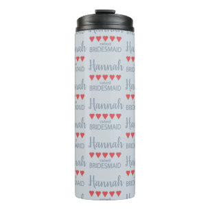 Bridal & Wedding Party 5 Heart Bridesmaid Thermal Tumbler