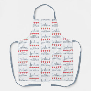 Bridal & Wedding Party 5 Heart Bridesman Apron