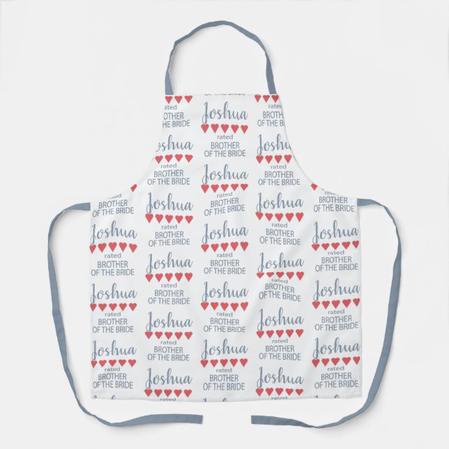 Bridal & Wedding Party 5 Heart Brother of Bride Apron (Front)