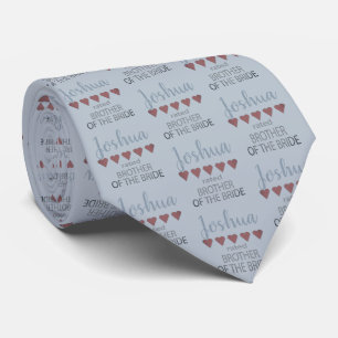 Bridal & Wedding Party 5 Heart Brother of Bride Tie