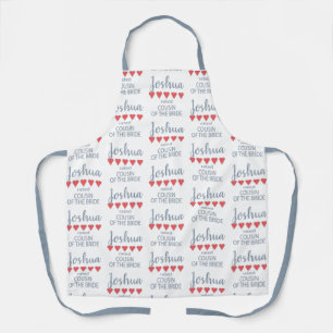 Bridal & Wedding Party 5 Heart Cousin of Bride Apron