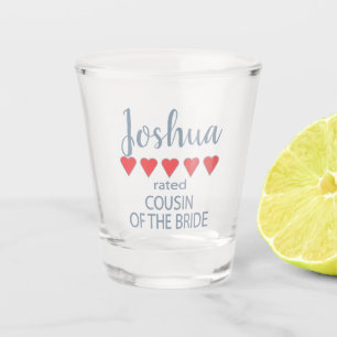 Bridal & Wedding Party 5 Heart Cousin of Bride Shot Glass