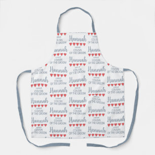 Bridal & Wedding Party 5 Heart Cousin of Groom Apron