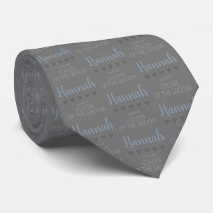 Bridal & Wedding Party 5 Heart Cousin of Groom Tie