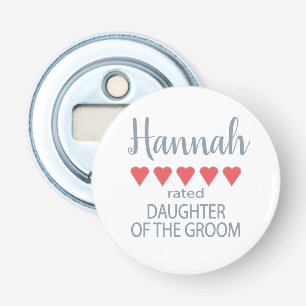 Bridal & Wedding Party 5 Heart Daughter of Groom Bottle Opener