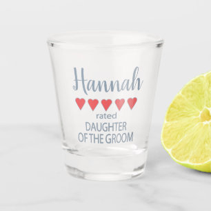Bridal & Wedding Party 5 Heart Daughter of Groom Shot Glass