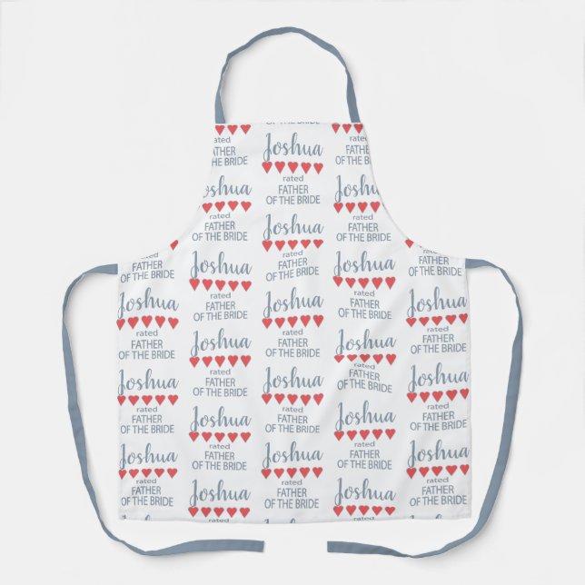 Bridal & Wedding Party 5 Heart Father of Bride Apron (Front)
