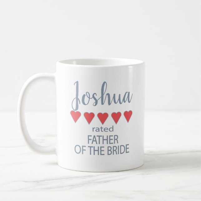 Bridal & Wedding Party 5 Heart Father of Bride Coffee Mug (Left)