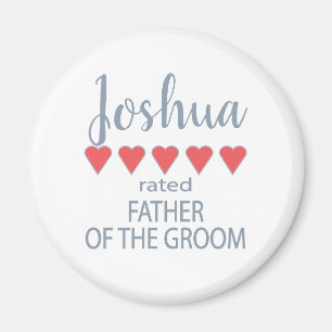 Bridal & Wedding Party 5 Heart Father of Groom Magnet