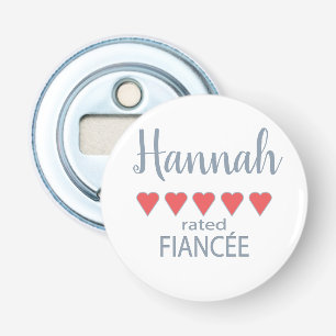 Bridal & Wedding Party 5 Heart Fiancee Bottle Opener