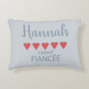 Bridal & Wedding Party 5 Heart Fiancee Decorative Cushion