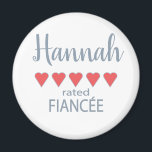 Bridal & Wedding Party 5 Heart Fiancee Magnet<br><div class="desc">Members of the bridal party and wedding party will feel loved and appreciated with a “five heart” gift made especially for them. Love is what it’s all about. Whether it’s a hometown wedding or destination wedding the personalised items will be sure to bring smiles along the way. The customisable t-shirts...</div>