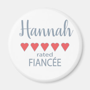 Bridal & Wedding Party 5 Heart Fiancee Magnet