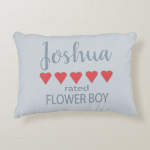 Bridal & Wedding Party 5 Heart Flower Boy Decorative Cushion