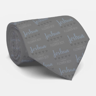 Bridal & Wedding Party 5 Heart Flower Boy Tie