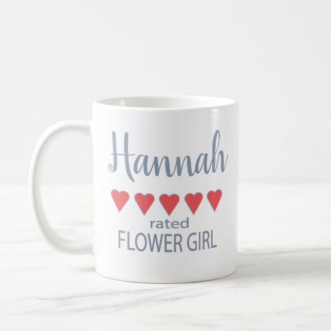 Bridal & Wedding Party 5 Heart Flower Girl Coffee Mug (Left)